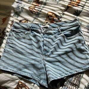Abercrombie & Fitch Blue Jean Shorts High-Waisted Cut-Off